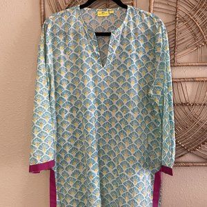 Roberta Roller Rabbit Printed Tunic Kurta Cover Up Boho  Women's Sz L